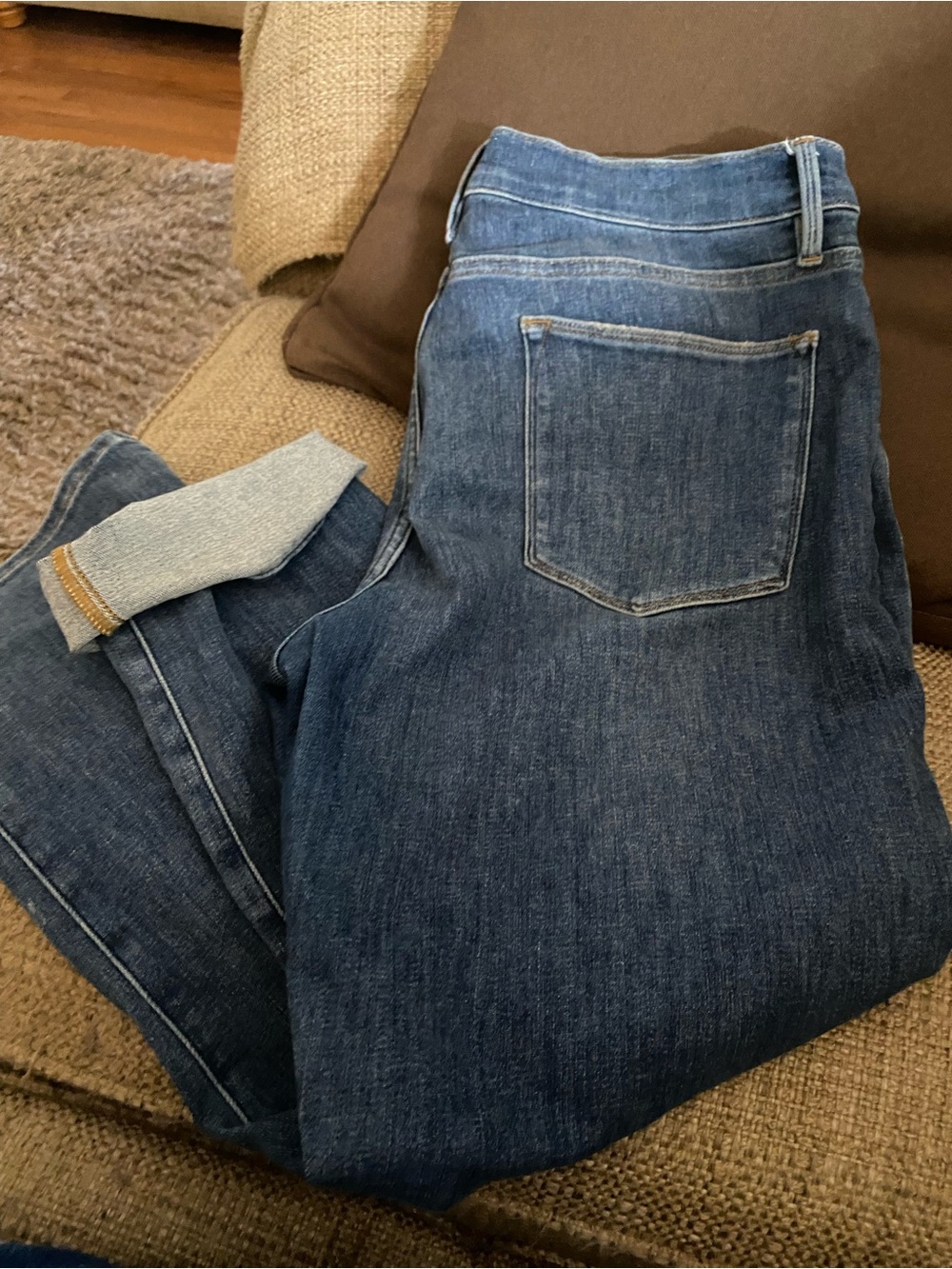 Frame Denim Dark Blue Cropped Ankle Jeans Le high straight
